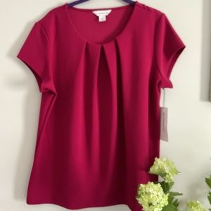 NWT Rich Cranberry Liz Claiborne short Sleeve Top X-Large